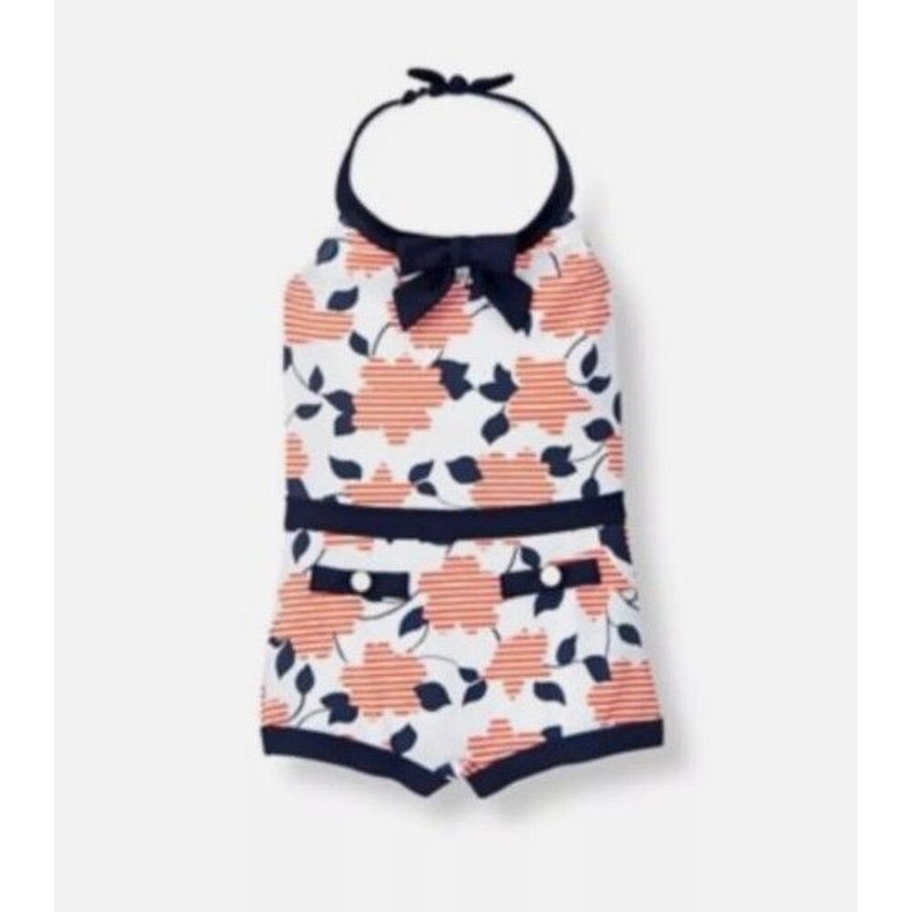 JANIE & JACK St Tropez Sun One Piece Bathing Suit Retro Swimsuit Sun Size 18-24M